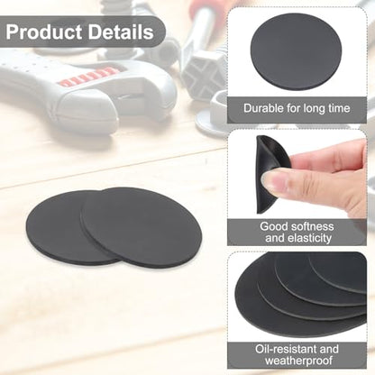 PATIKIL Rubber Solid Discs Washers, 10 Pcs 30mm OD x 1mm Thick Rubber Round Gasket Pad Bushings Spacer Washer for DIY Gasket Craft, Black - size: 30mm x 1mm