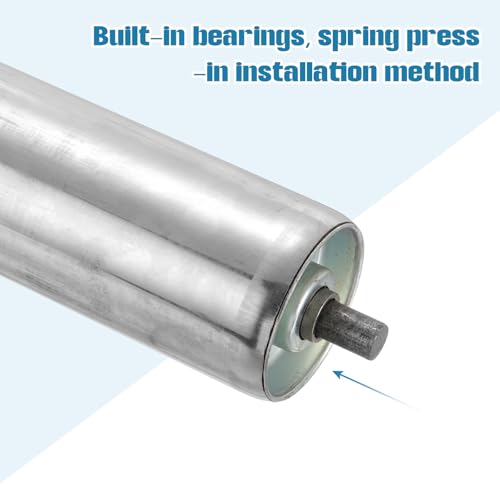 MECCANIXITY Stainless Steel Conveyor Roller 3" Diameter 8" Length Gravity Transmission Replacement Part Galvanized End (Silver) - size: 3"x8"