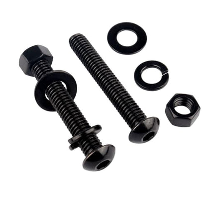 8 Sets 3/8-16 x 1-1/2" Button Head Socket Cap Bolts Screws, Hex Nuts, Flat & Lock Washers, 304 Stainless Steel 18-8 Fully Machine Thread, Black - color: Black, size: 3/8-16 x 1-1/2" (8 Sets)