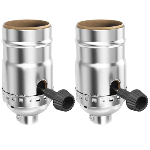 DiCUNO UL Listed 3-Way Lamp Socket Replacement, Repair Kit, Silver, 2-Pack - style: Silver