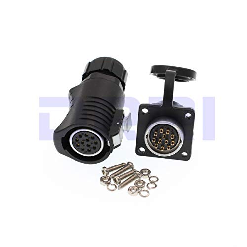 LP20 Outdoor Waterproof Bulkhead Connector 12 Pin Female Power Industrial Quick-Disconnected Connector - color: Feamle plug & male socket, size: LP20 12F