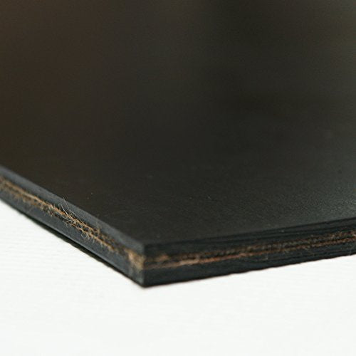 Rubber-Cal Heavy Black Conveyor Belt - Rubber Sheet - .30(2Ply) Thick x 8" Width x 264" Length - Black - size: 8" x 22ft