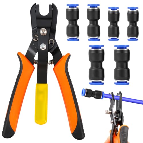 Air Line Removal Tool Pliers, Push to Connect Fittings Disconnect Tool for Air Hose, Quick Connect Pneumatic Fitting Release Plier for Automotive & Industrial Use (1/4" & 5/16" (6mm, 8mm)) - color: 6pcs Pneumatic Fitting