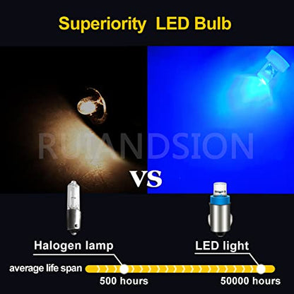 Ruiandsion BA7S 12V Mini LED Bulb for Car Dash Light – Blue - color: Blue