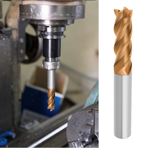 5 Pcs Tungsten Carbide End Mills Set - 1/8" 3/16" 1/4" 5/16" 3/8", 4 Flutes CNC Milling Cutters for Hardened Steel, Alloy Steel, Cast Iron (AlTiN TiSiN Coated) - size: 3-5-6-8-10mm, style: 5Pcs