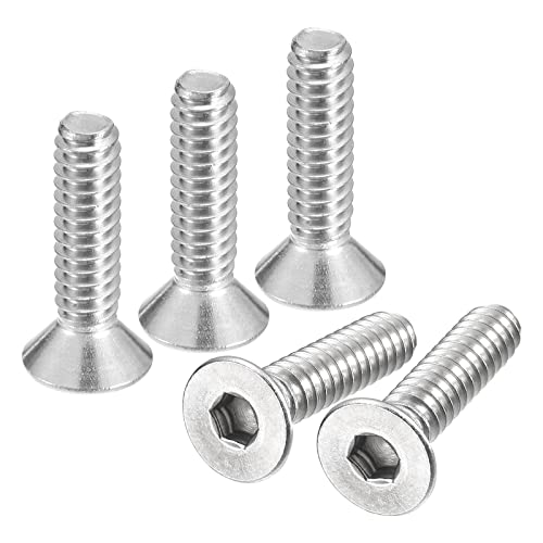 uxcell #10-24x3/4 Flat Countersunk Head Socket Cap Screws, 50Pcs 304 Stainless Steel Hex Socket Flat Head Screws, Full Thread, Countersunk Bolts - size: #10-24x3/4"