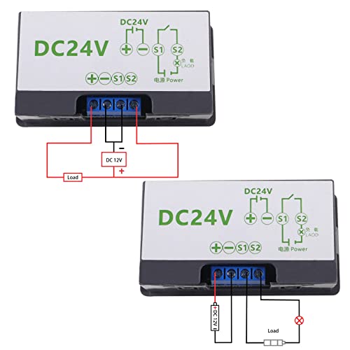 2Pcs DC 24V 20A Relay Module with Dual LED Digital Display Programmable Cycle Timer Switch ON-Off Control - color: DC 24V