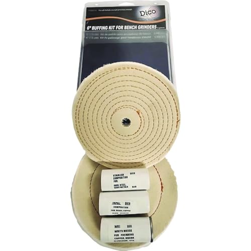 Dico 6 in. Buffing Kit with (2) Buffing Wheels & (3) Compounds - 1 Each