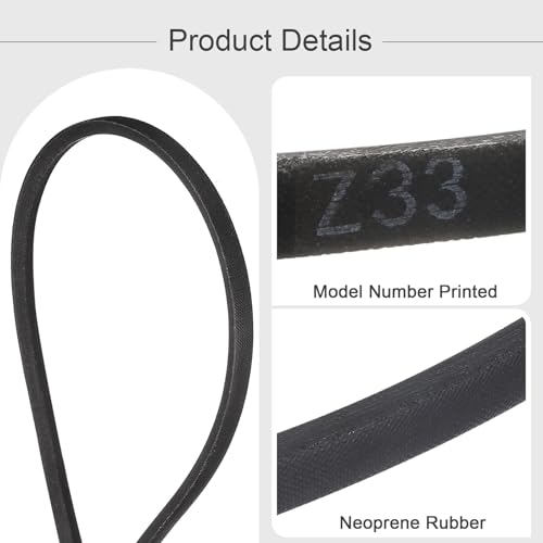 HARFINGTON Z-33 Z Type V-Belt 825mm/33 Inner Length x 0.39" Width x 0.24" Height, Z-Type Closed-Loop Rubber Transmission Belt - size: Z-33