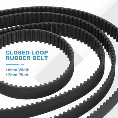 MECCANIXITY 5Pcs 150mm GT-2 Timing Belt 6mm Width 2mm Pitch Closed Loop - size: 150mm