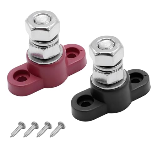 Osilly 2PCS 12V/24V Battery Junction Post Blocks, 1/4 Inch - size: 1/4"