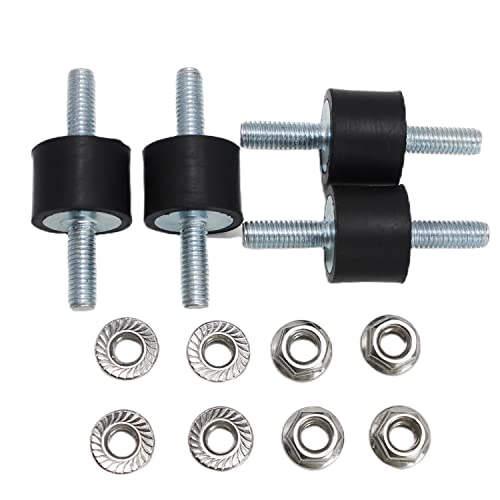 4Pcs M6 25x15mm Rubber Isolator Mounts Double Stud Shock Absorber - size: M6,VV20*15+2G6*18