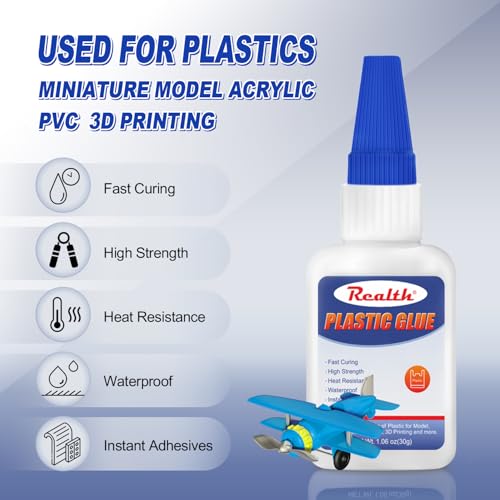 Super Glue for Plastic 30g, Fast Drying, with Anti-Clog Cap - size: 30g, style: Plastic Glue