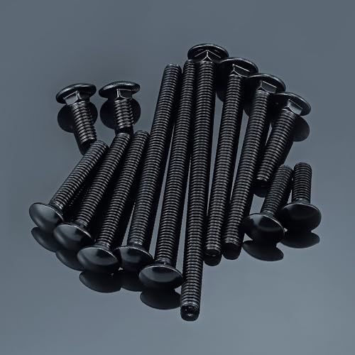 8 Sets 1/2-13 x 1-3/4" Carriage Bolt Kit & Nuts & Flat Washers Black 304 SS - size: 1/2-13 x 1-3/4" (8 Sets)