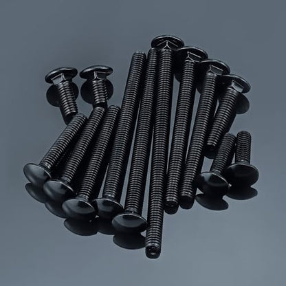8 Sets 1/2-13 x 1-3/4" Carriage Bolt Kit & Nuts & Flat Washers Black 304 SS - size: 1/2-13 x 1-3/4" (8 Sets)