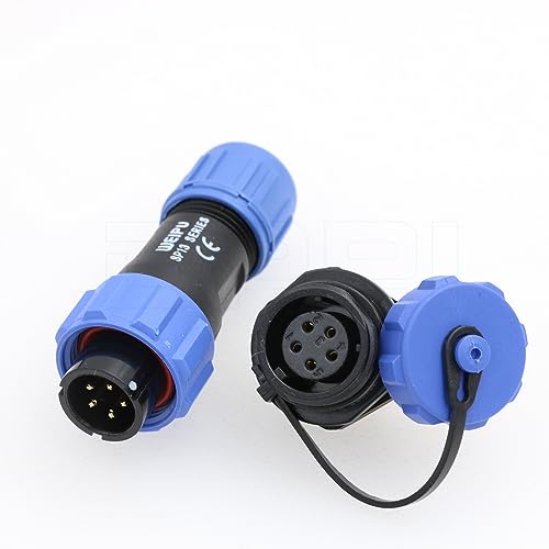 Weipu SP13 Quick Connect 5Pin Thread Coupling Rear-nut Mount Φ13mm Outdoor Waterproof Connector for Industrial Device Power Signal - size: 5 Pin