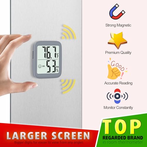 Antonki 2 Pack Room Thermometer Indoor Hygrometer - color: 2 Pcs* Space Grey