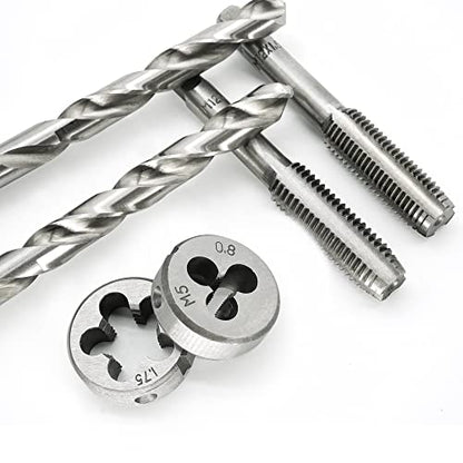 GMTOOLS 40PCS Tap and Die Set, Metric Size Standard M3 to M12, Threading Tool Set for Cutting External and Internal Threads with Adjustable Handles, Complete Accessories and Storage Case - style: 40 pcs