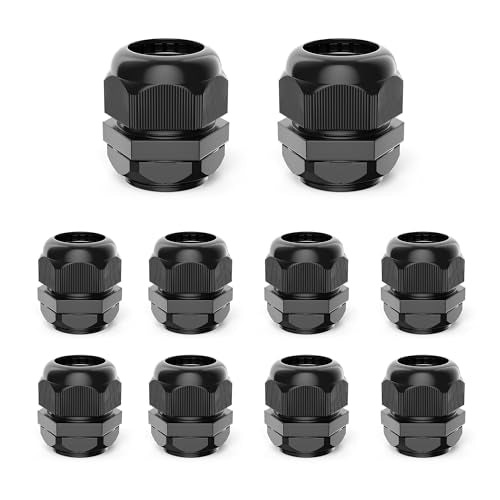 3/8" NPT Cable Gland Waterproof IP68 Nylon Cord Grip Strain Relief Rubber Grommets for Wiring, Waterproof Electrical Connectors, Cable Grommet, Electrical Conduit Fittings 10pack - size: 3/8"NPT-10Pcs
