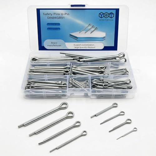 110Pcs Carbon Steel Cotter Pin Assortment Kit 8 Sizes Hitch Lock