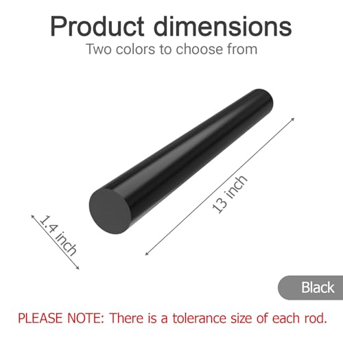 Defendifend Round Acetal Copolymer Rods 13-Inch Length Black Acetal Copolymer Rod Rigid Wear-Resistant Machinable Long Acetal Rods (POM rods) (1, Black, 1.4 X 13 inch) - color: Black, size: 1.4 X 13 inch