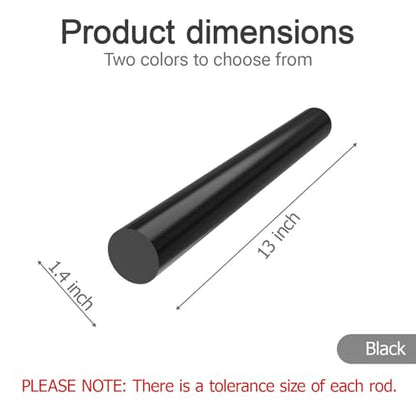 Defendifend Round Acetal Copolymer Rods 13-Inch Length Black Acetal Copolymer Rod Rigid Wear-Resistant Machinable Long Acetal Rods (POM rods) (1, Black, 1.4 X 13 inch) - color: Black, size: 1.4 X 13 inch