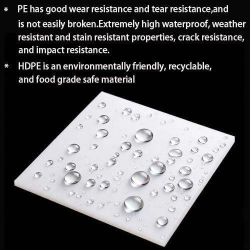 1 Pack White HDPE Plastic Sheet 1/8" Thick - 12" X 8",High Density Polyethylene Sheet for DIY,Fabrication,Waterproof,Durable - color: White, size: 12"x8"x1/8"