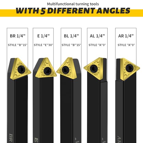 Metal Lathe Cutting Tools,5pcs 1/4" Shank - size: 1/4"