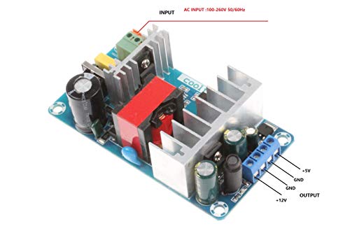 NOYITO AC to DC Power Supply Module DC 12V 8A, 5V 1A Dual Output AC 120V 100-260V to 12V 5V 100W Industrial Power Module (Dual Output 12V 8A, 5V 1A) - size: Dual Output 12V 8A / 5V 1A