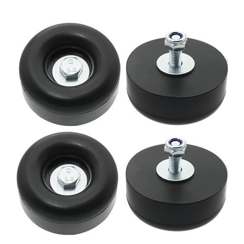 Heavy Duty Rubber Anti Vibration Feet for Generators, Pressure Washers, Air Compressors and Pumps Rubber Foot Pads,1 X 2.5 in,with Screw Kits, 4-Pack
