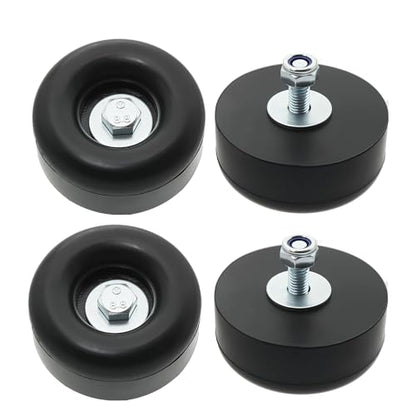 Heavy Duty Rubber Anti Vibration Feet for Generators, Pressure Washers, Air Compressors and Pumps Rubber Foot Pads,1 X 2.5 in,with Screw Kits, 4-Pack