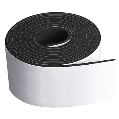 Neoprene Foam Strip Roll By Dualplex, 4" Wide x10' Long 1/8" Thick, Weather Seal High Density Stripping with Adhesive Backing – Weather Strip Roll Insulation Foam Strips - size: 4" Wide x10' Long 1/8" Thick