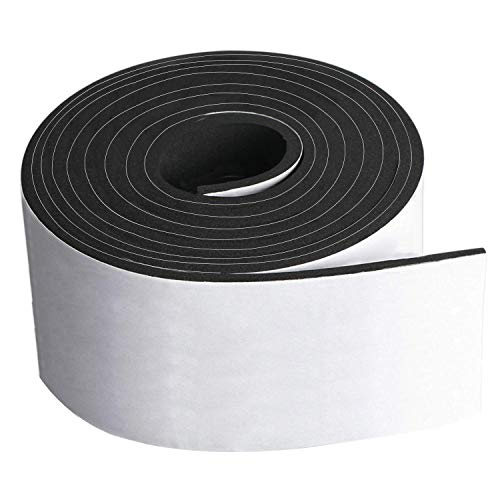 Neoprene Foam Strip Roll By Dualplex, 4" Wide x10' Long 1/16" Thick, Weather Seal High Density Stripping with Adhesive Backing – Weather Strip Roll Insulation Foam Strips - size: 4" Wide x10' Long 1/16" Thick