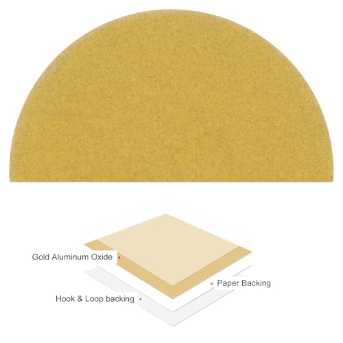 100pcs No Hole Sanding Discs- [ 3 Inch 180 Grit ] Round Hook and Loop Grip Sanding Pads Sheet Sandpaper for Automotive Woodworking Metal Polishing Use| Gold, Aluminum Oxide - size: 180 grit