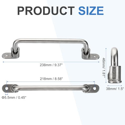 uxcell 304 Stainless Steel Folding Pull Handle (Hole Distance 9") - size: 9 Inch