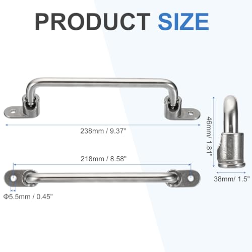 uxcell 304 Stainless Steel Folding Pull Handle (Hole Distance 9") - size: 9 Inch
