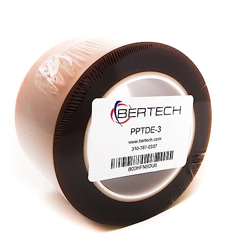 Bertech Double Sided Polyimide Tape, 1 Mil Thick, 3 Inches Wide x 36 Yards Long, Silicone Adhesive on Both Sides, 3 Inch Core, RoHS and REACH Compliant - size: 3 Inches