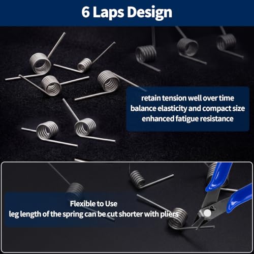 19 Sizes Mechanical Spring Assortment Set W Case, Stainless Steel 45/90/120 Degree Torsion Spring and Extension Springs with Dual Hook Ends for Hobby Crafting, Home Repairs & DIY Woodworking