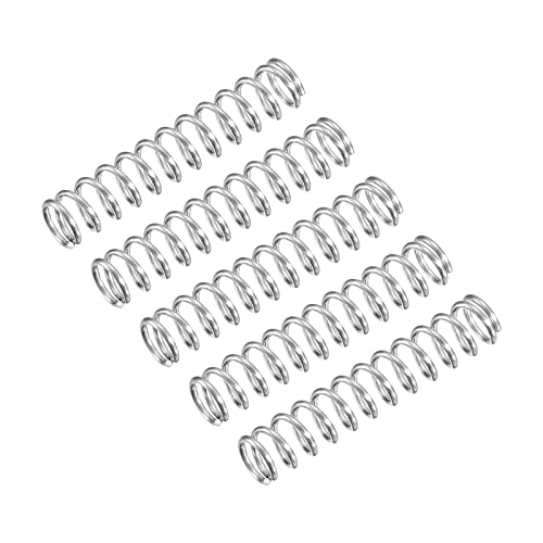 uxcell Compression Spring, 5Pcs 304 Stainless Steel, 6mm OD, 0.8mm Wire Size, 30mm Free Length, Silver Tone - size: 6x0.8x30mm