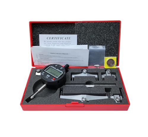 Digital Radius Gauge 3-in-1: Depth & Micrometer Tool | 0.5" Depth Measurement with 5 Interchangeable Jaws (10/20/30/60/100mm) | Radius Range 0.2"-27.5" (5-700mm) | Includes Zero Reference Plane