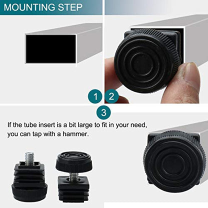 uxcell Leveling Feet 25 x 25mm Square Insert Furniture Adjustable Leveler 4 Sets