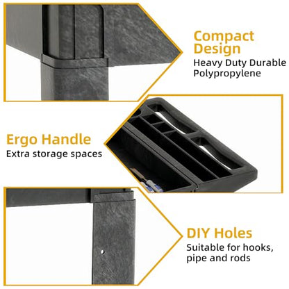 DWVO 45 x 25 in Heavy Duty Rolling Utility Cart on Wheels, Black - color: Black, size: 45"x25"