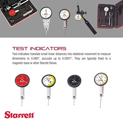 Starrett 711 Last Word Dial Test Indicator, .030" Range, .0005" Graduation - size: 0-0.03", White Dial, style: 0.0005" Graduation