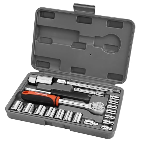 ValueMax Metric 1/4" & 3/8" Drive Socket Set, 21PCS 4-19mm Socket Wrench