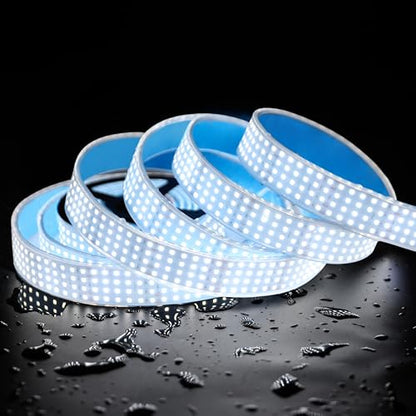 Quad Row Bright Outdoor IP67 Waterproof LED Light Strip 5M, 24V 2400 LEDs 17,650 lm/Roll High Output 6000K Daylight White CRI90+ 2835SMD 33mm Wide LED Strip Light with Adhesive (5m/16.4ft 6000K IP67) - size: IP67, 24V, 5m/16.4' Daylight White