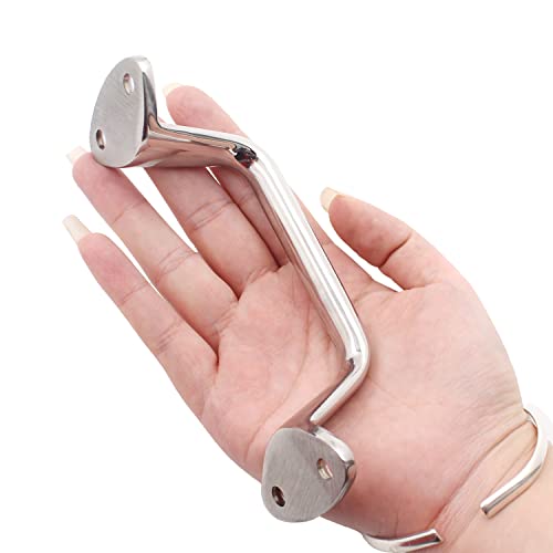 SHENGHUISS 2 Pack 5.8 INCH (148MM) Solid 316 Stainless Steel Marine Grade Boat Grab Handle Polished Marine Heavy Duty Grab Bar Handrail W/Screws Boat Yacht Accessoies - color: C-6 inch 2 Pack
