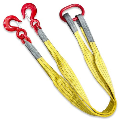 Lifting Slings Straps 13227 Pounds Capacity with Hooks - 5 Feet - size: 13227 lb / 5 ft