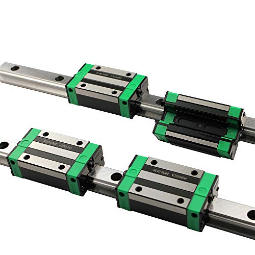 Linear Rail 2PCS HGR15 300mm Linear Guide Rail HGH15CA HGH15 Linear Slide Rail + 4PCS HGH15CA Carriage Slider Block CNC Kit for DIY CNC Routers Lathes Mills - size: 300mm, style: HGR15