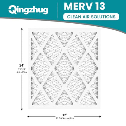 12x24x1 MERV 13 (6-Pack) Pleated Air Filter (Actual Size: 11.75" x 23.75" x 0.75") MPR 1900 & FPR 10, Furnace Air Filters - size: 12x24x1 6-Pack