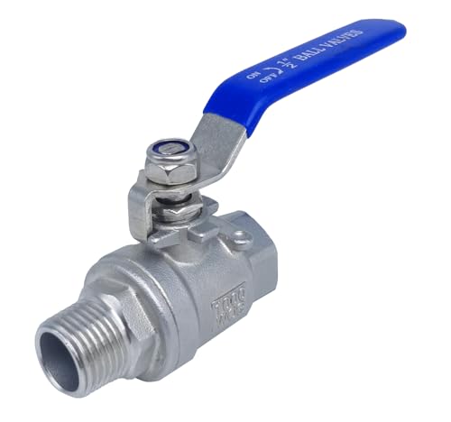 Full Port Ball Valve 1/2" NPT Heavy Duty Stainless Steel 304 Male x Female Thread For Water,Oil and Gas（1000WOG） - size: 1/2"NPT